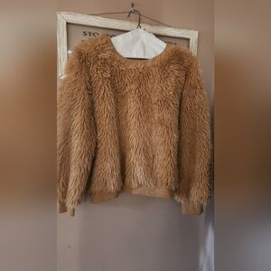 NWT EASEL Faux Shearling Sweatshirt